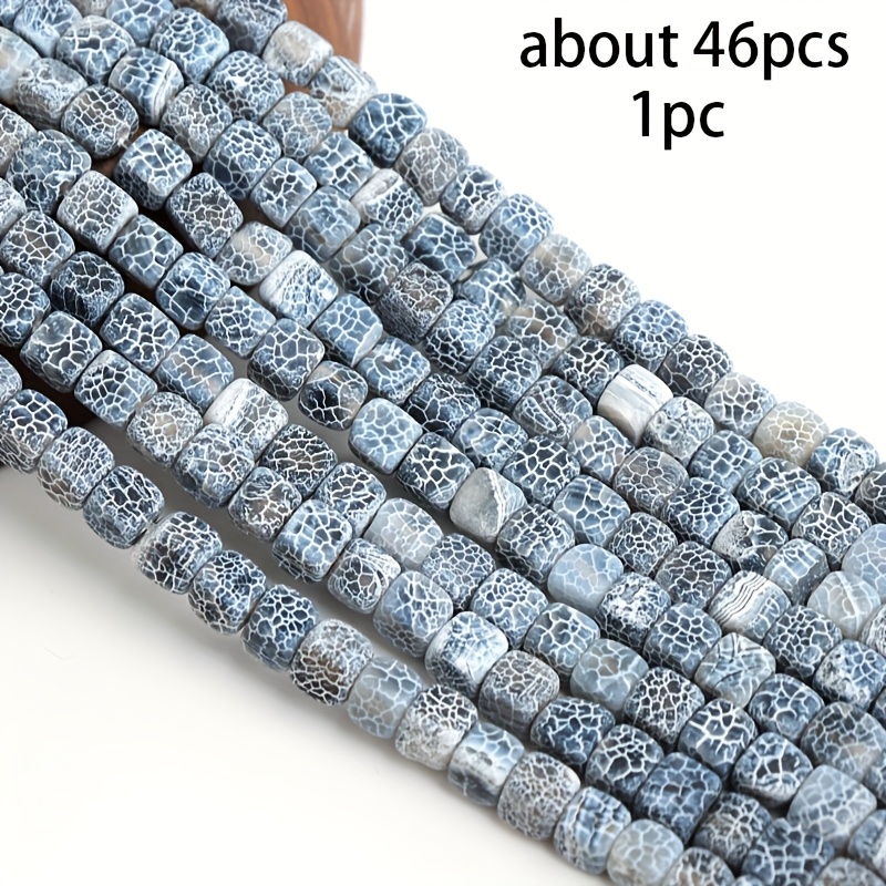 Natural Weathered Square Agate Bead Bracelet for DIY Handmade Weaving